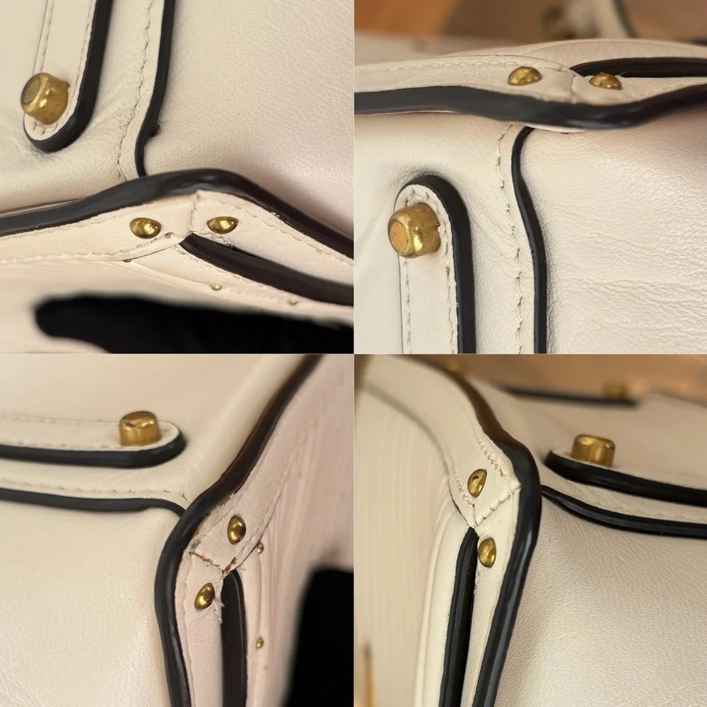 COACH Kisslock Dreamer 21 With Quilting And Rivets White